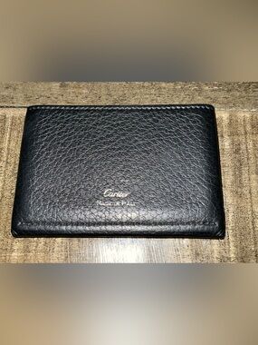 Black Leather Fold-Over Wallet